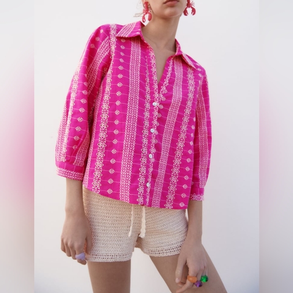 NWT Zara Limited Edition EMBROIDERY SHIRT - Picture 7 of 11